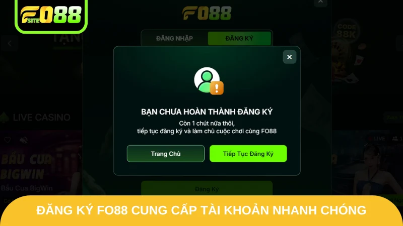 Đăng ký Fo88 cung cấp tài khoản nhanh chóng