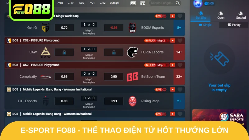 E-Sport Fo88 - Tận Hưởng Thể Thao Điện Tử Hốt Thưởng Lớn
