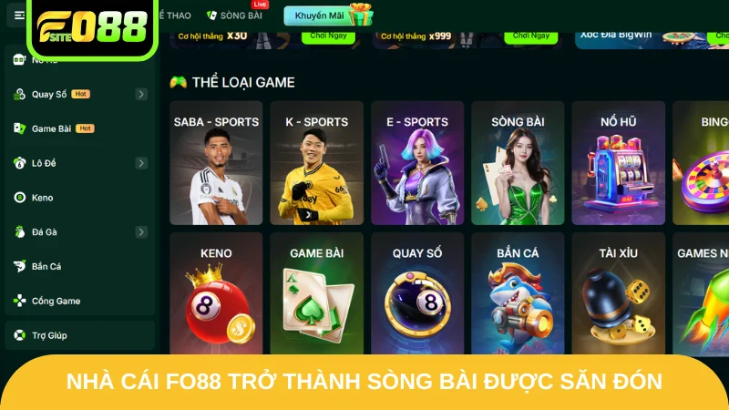 Fo88 3 Nhà cái Fo88 trở thành sòng bài được săn đón