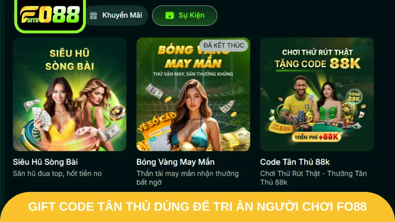 Gift code tân thủ dùng để tri ân người chơi Fo88