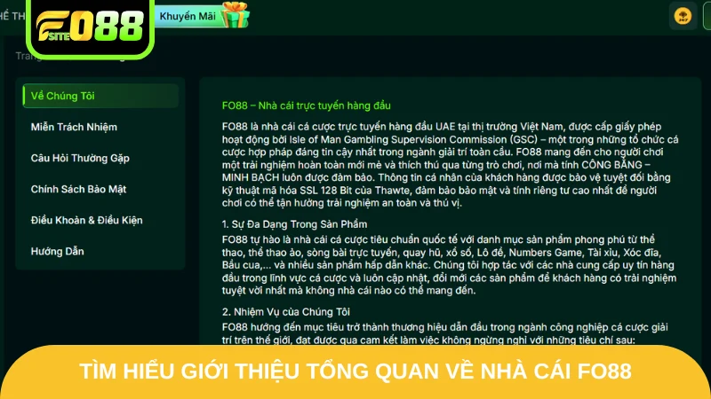 Tìm hiểu giới thiệu tổng quan về nhà cái Fo88