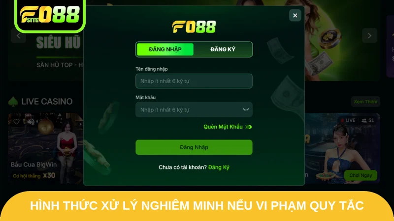 Hình thức xử lý nghiêm minh nếu vi phạm quy tắc